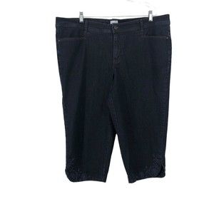JMS Jean Denim Blue Capri Crop Pants Dark Wash Just My Size Womens Size 22W